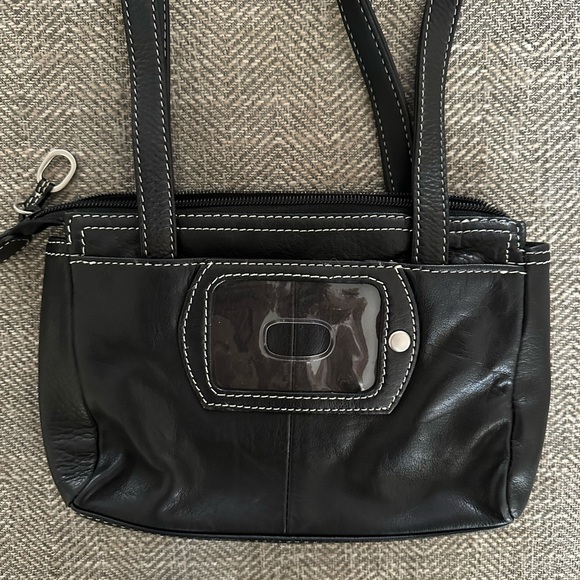 Rolf's - Genuine Black Leather Handbag Small Purse Multiple Compartments inside - Picture 3 of 11